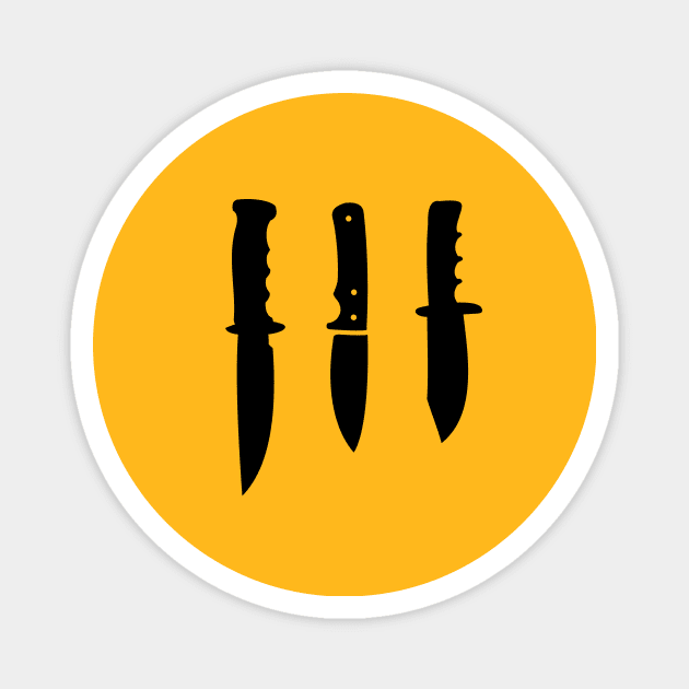 Black Survival Knives Magnet by XOOXOO